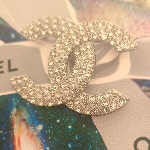 Silver Crystal Brooch